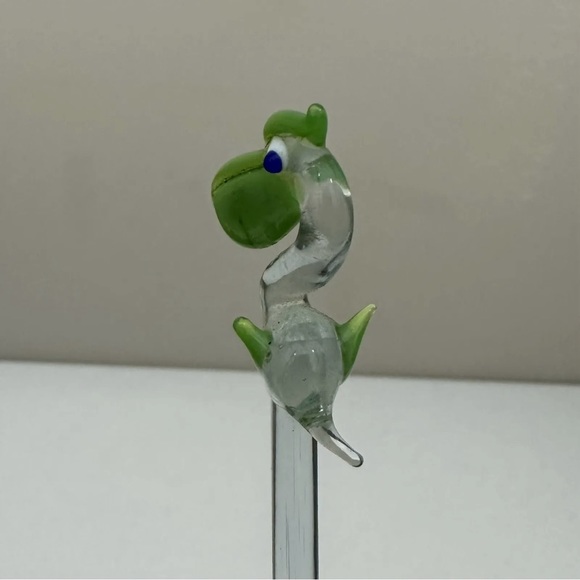 Hand Blown Glass Tropical Birds Bar Stir Swizzle Sticks Drink Stirrers Set Of 3 - Picture 7 of 10